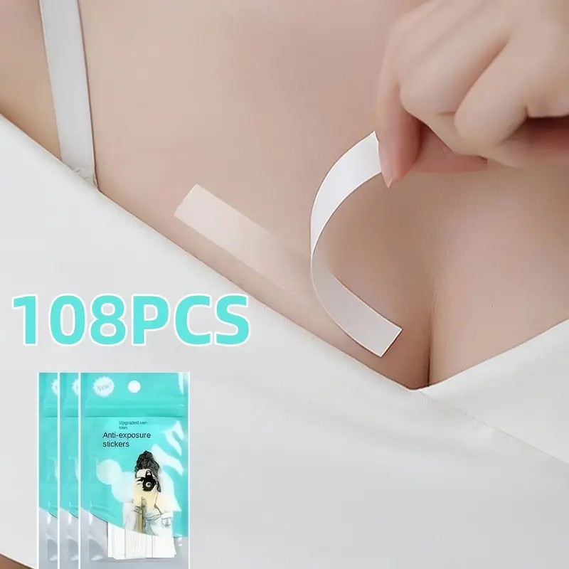 Silicone Bra Adhesive - 108개/3팩, 패션 의류 및 신체용 양면