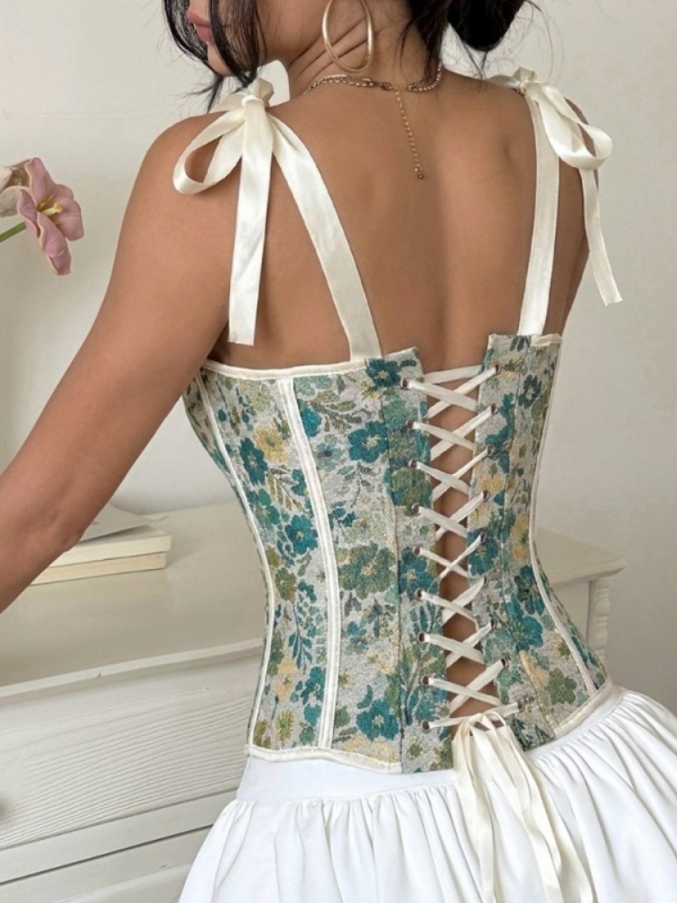 셰스타일 그린 플라워 뼈대 코르셋, 여성용 빈티지 스타 - Corset Waist Cinch 리뷰 및 가격